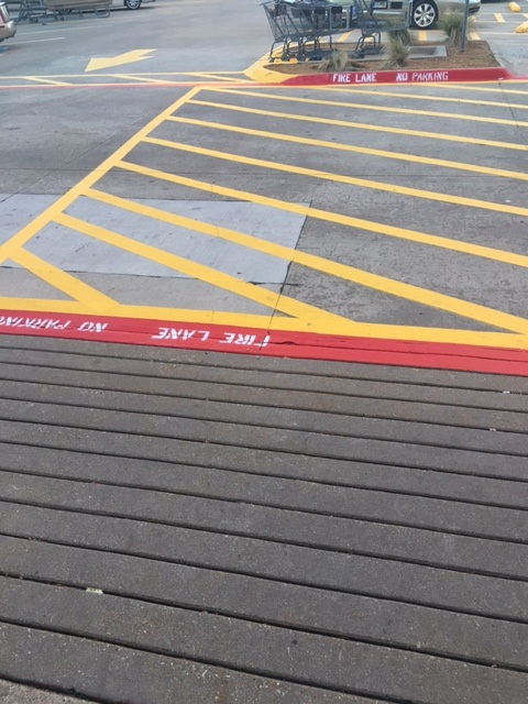 Concrete Parking Lot Striping Yellow Paint