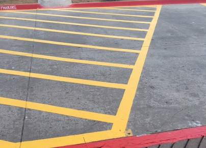 Yellow Striped Crosswalk Parking Lot Striping